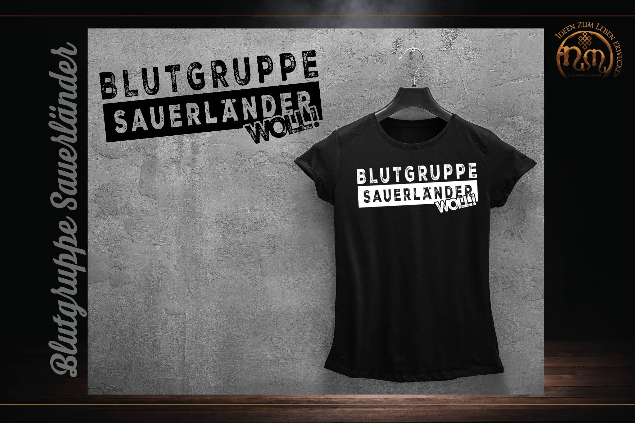 T-Shirt-Design „Blutgruppe Sauerländer" aus der eigenen Kollektion
