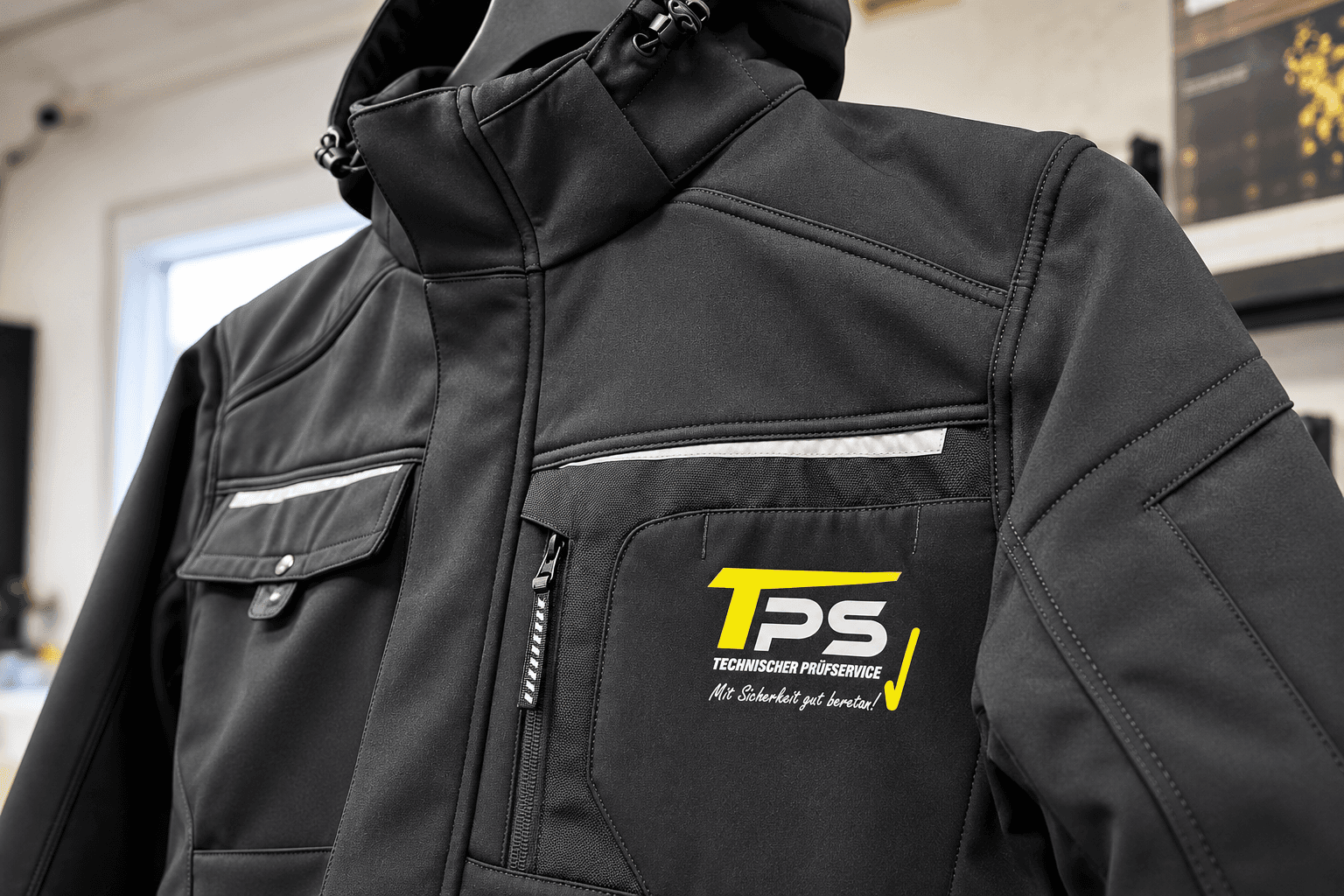 Schwarze Bedruckte Jacke mit Logo auf der linken Brustseite